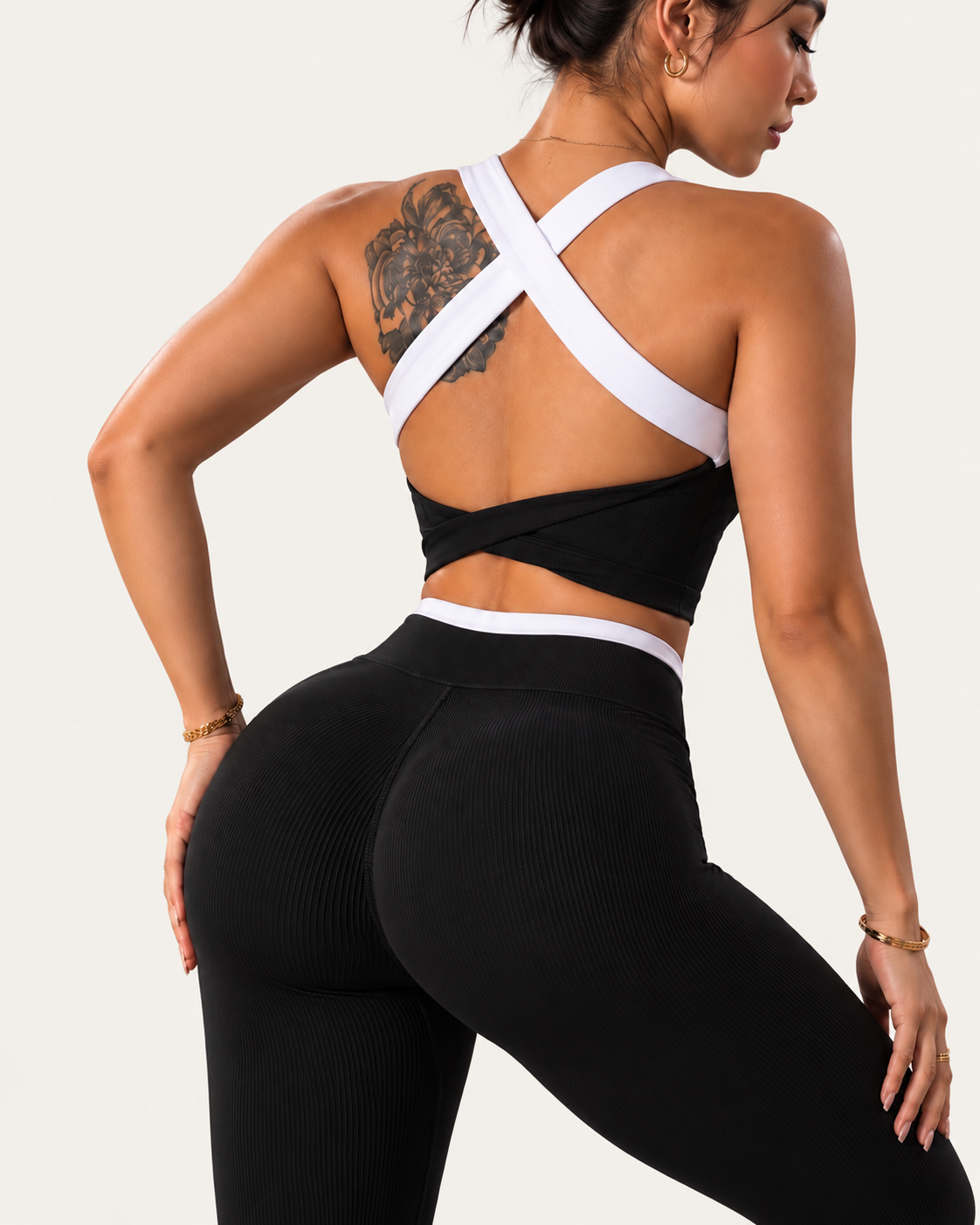 AXIS Cross-Back Sports Bra  and Cross-Waist Legging Set