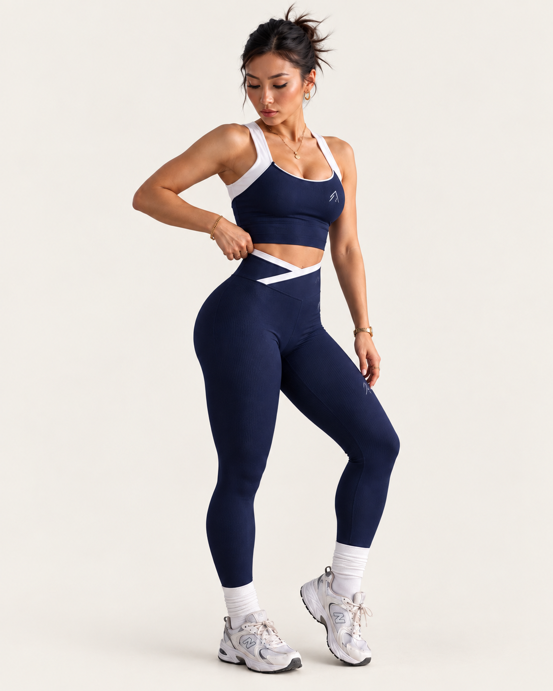 AXIS Cross-Back Sports Bra & Cross-Waist Legging Set