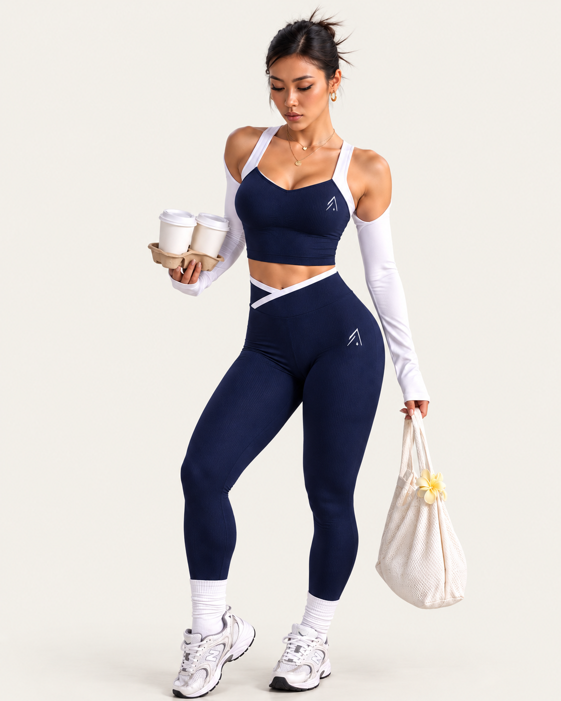 AXIS Cross-Back Sports Bra & Cross-Waist Legging Set